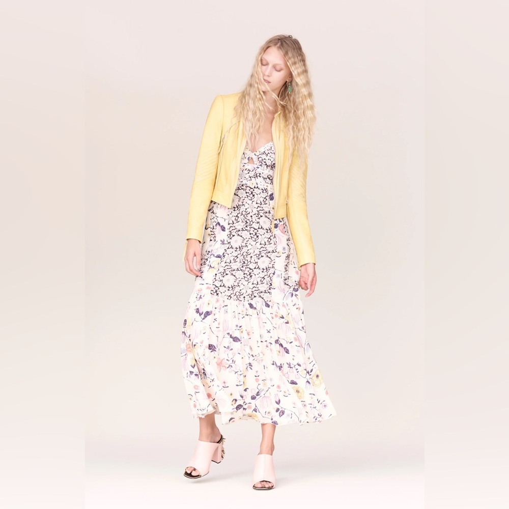 Rebecca Taylor Silk Floral Strappy Maxi Dress